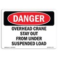 Signmission OSHA Danger Sign, Overhead Crane Suspended Load, 10in X 7in Rigid Plastic, OS-DS-P-710-L-1774 OS-DS-P-710-L-1774